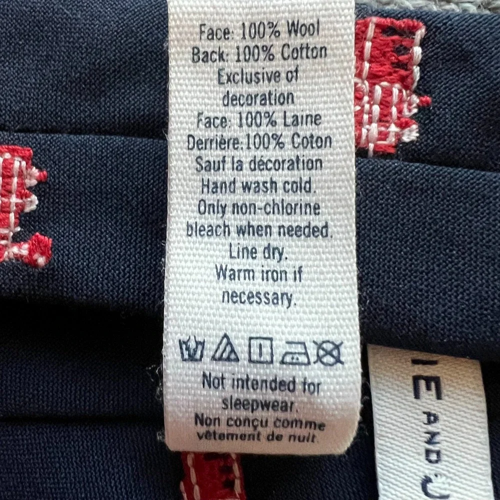 JANIE & JACK Wool Necktie Navy With Red Trains Hook Loop Closure Size Age 6‎ Up